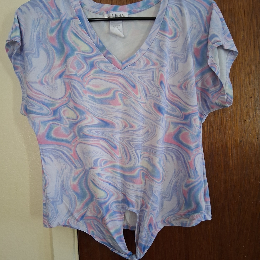 Tie-Dye V-Neck Blouse